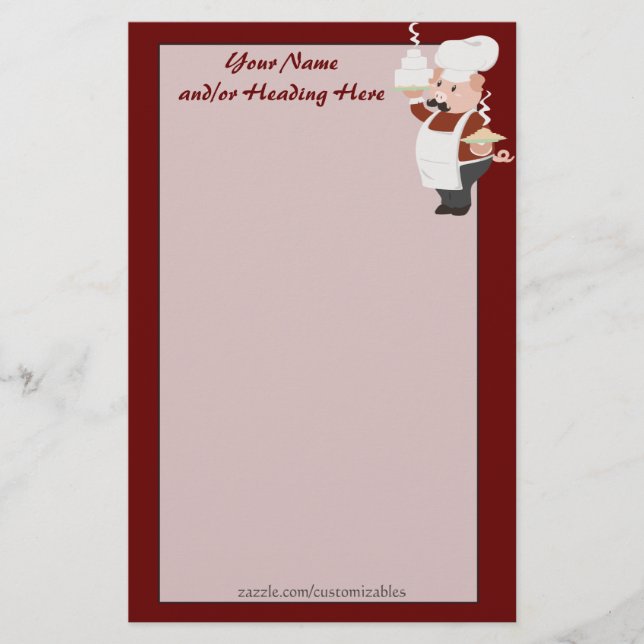 Piggy Chef Stationery (Front)