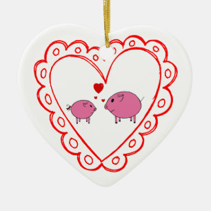 PiGgy in Love! Ceramic Tree Decoration