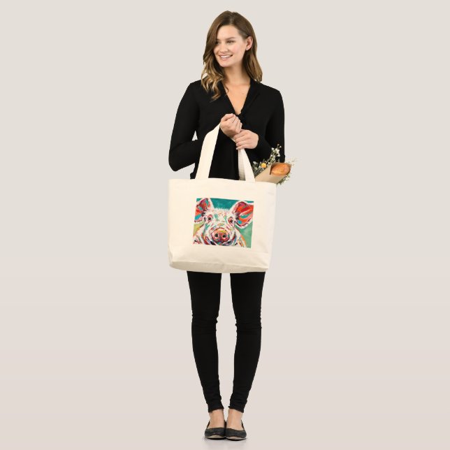 Piggy Large Tote Bag (Front (Model))