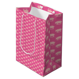 Piggy Lite Pink Wrapping Paper Medium Gift Bag