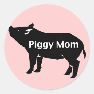 Piggy Mum Classic Round Sticker
