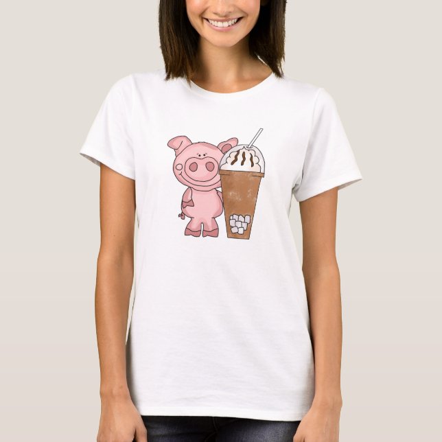 Piggy Needs Caffeine Women's T-Shirt (Front)