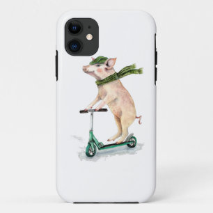 Piggy on a scooter iPhone 11 case