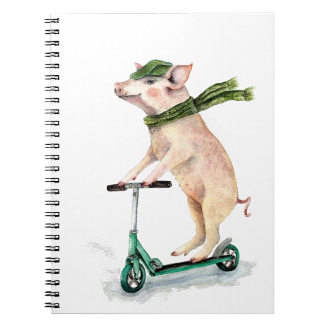 Piggy on a scooter notebook (Front)