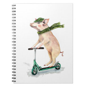Piggy on a scooter notebook