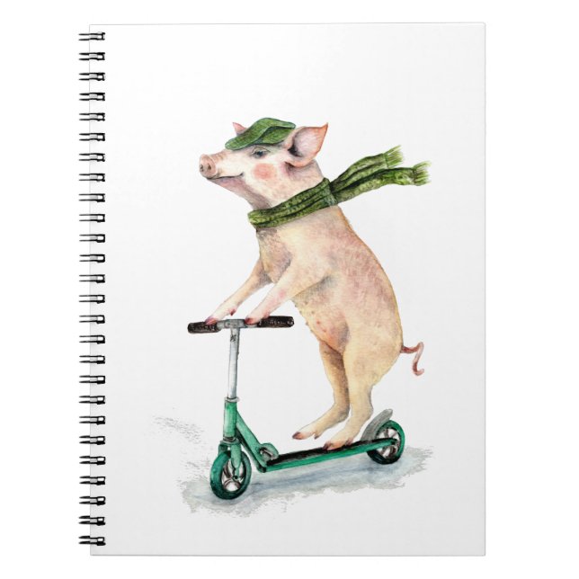 Piggy on a scooter notebook (Front)