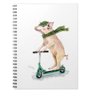 Piggy on a scooter notebook