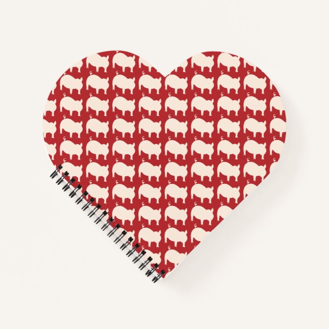 Piggy Parade Red White Notebook (Front)