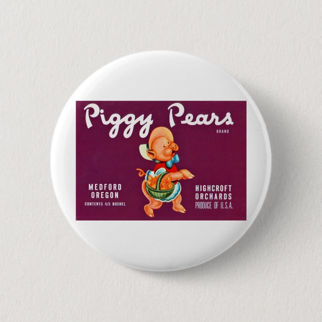 Piggy Pears 6 Cm Round Badge (Front)