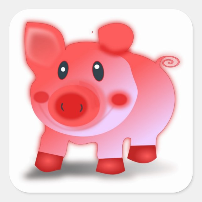 PIGGY PIGLET SQUARE STICKER (Front)