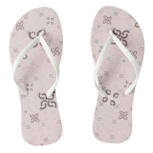 piggy pink geometric thongs