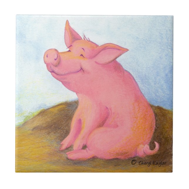 Piggy Pinkles/Tile Ceramic Tile (Front)