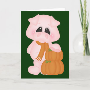 Piggy & Pumpkins Holiday Card