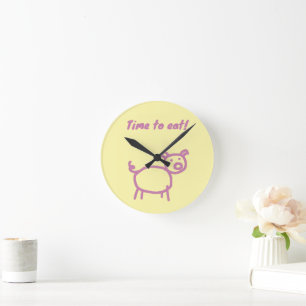 Piggy Round Clock