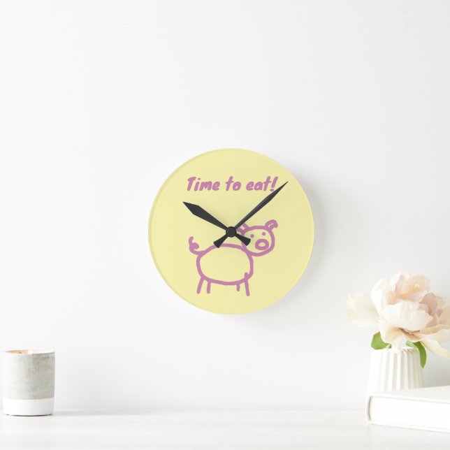 Piggy Round Clock (Home)