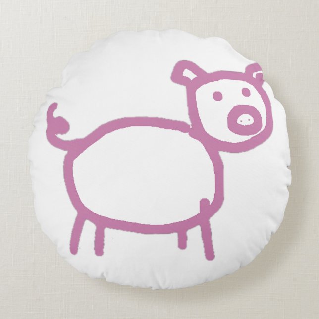 Piggy Round Cushion (Front)
