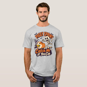 Piggy Sprint Halloween Skeleton Chase Guinea Pig T-Shirt