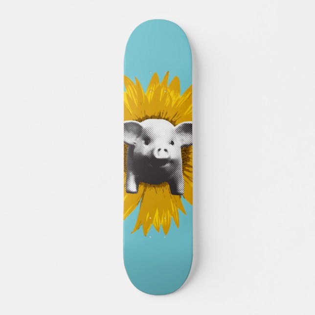 Piggy Sunflower Skateboard (Front)