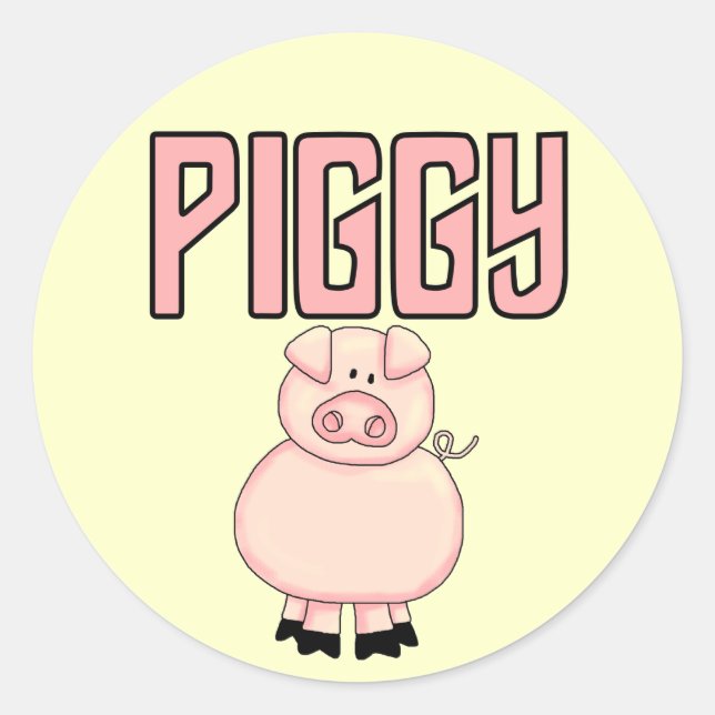 Piggy T-shirts and Gifts Classic Round Sticker (Front)