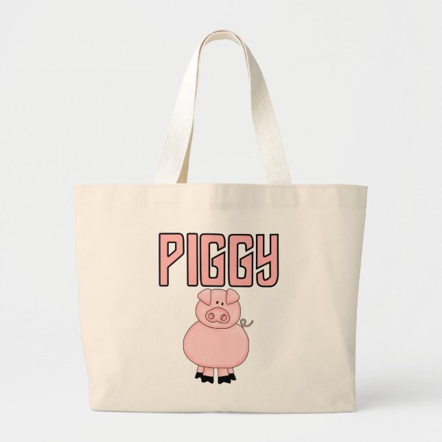 Piggy T-shirts and Gifts Large Tote Bag (Front)