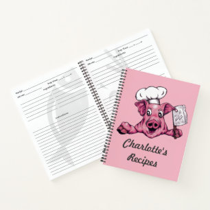 Piggy The Hamicidal Maniac Cartoon Pig Chef Art Notebook