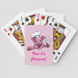 Piggy The Hamicidal Maniac Chef Pig Funny Art Playing Cards