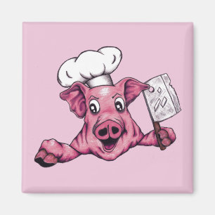 Piggy The Hamicidal Maniac Funny Pig Original Art Magnet