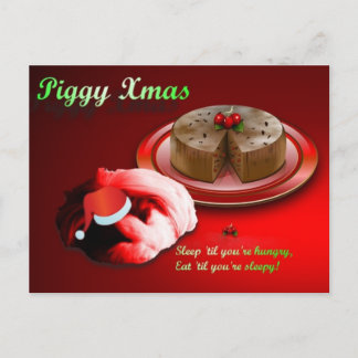 Piggy Xmas Postcard