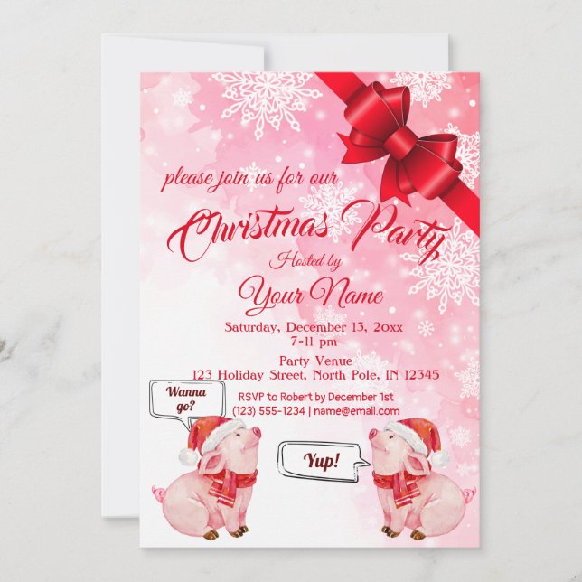 Piggy's Party Christmas Invitation (Front)