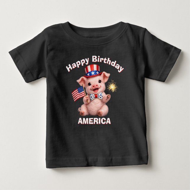 Piglet (5k) Patriotic Kid T-Shirt (Front)