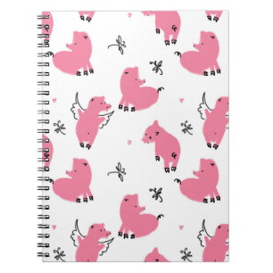 Piglet Fantasy: Whimsical Seamless Design. Notebook