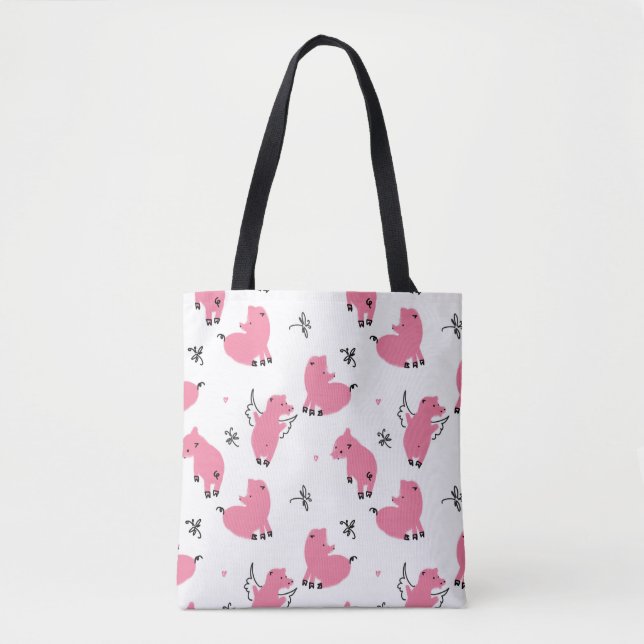 Piglet Fantasy: Whimsical Seamless Design. Tote Bag (Front)