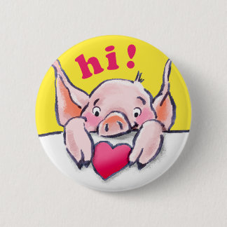 Piglet Peek 6 Cm Round Badge