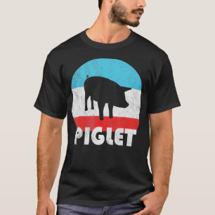 Piglet Pig Vintage Retro Silhouette Gift T-Shirt