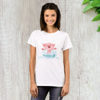 Piglet Taking A Bath Womens T-Shirt