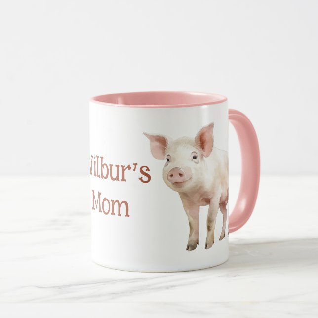 Piglet Watercolor Mug (Front Right)