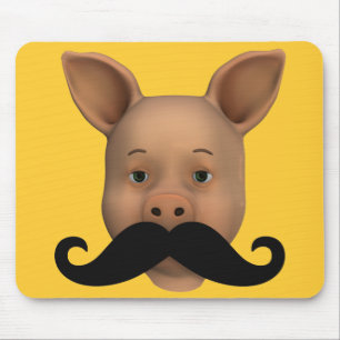 Piglet With Moustache Mouse Pad