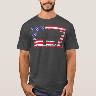 Pigs 4th Of July Usa Flag Us America Premium 4977 T-Shirt