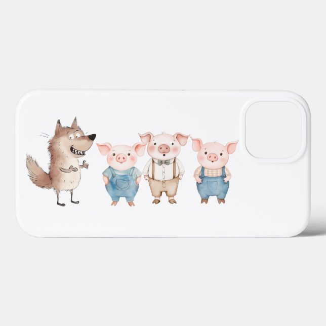 Pigs and Bad Wolf cartoon Case-Mate iPhone Case (Back (Horizontal))