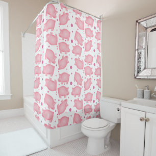 Pigs And Polka Dots Shower Curtain