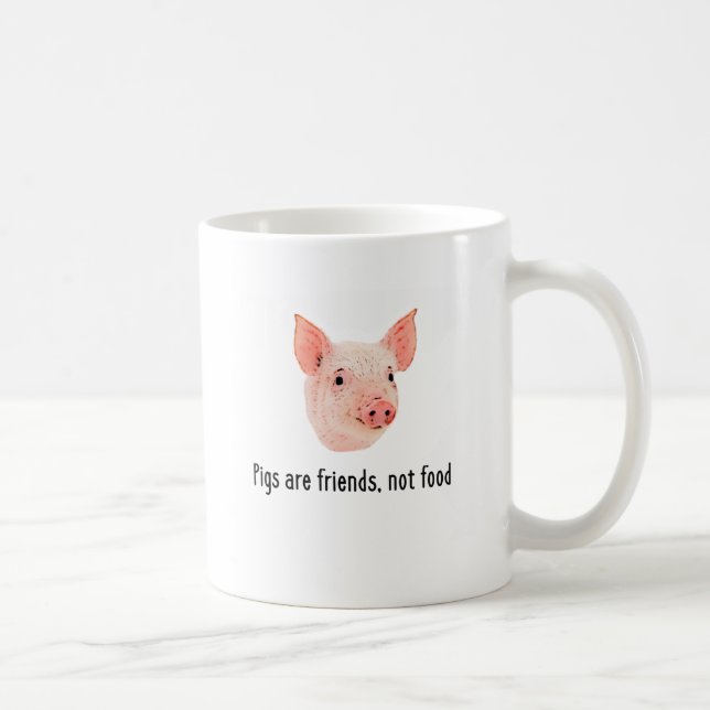 Pigs are friends, not food design coffee mug (Right)