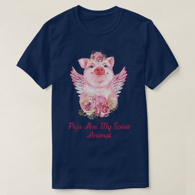 Pigs Are My Spirit AnimalPig Lovers And Farmer Gif T-Shirt (Design Front)