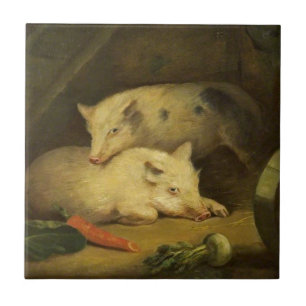 Pigs by George Morland Ceramic Tile
