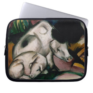 Pigs, c.1912 (oil on canvas) laptop sleeve
