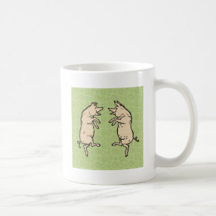 Pigs Dancing Antique Piggy Dance Jig Coffee Mug