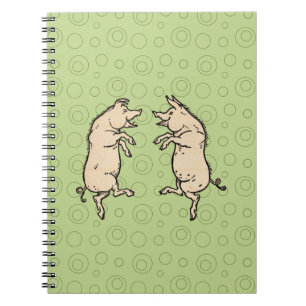 Pigs Dancing Antique Piggy Dance Jig Notebook