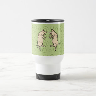 Pigs Dancing Antique Piggy Dance Jig Travel Mug