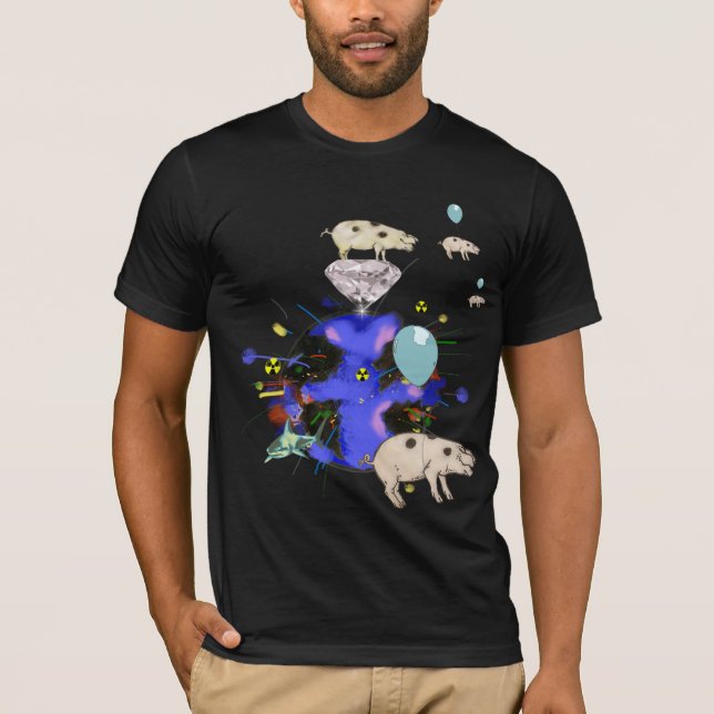 pigs escape, exploding world T-Shirt (Front)