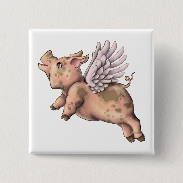 Pigs Fly 15 Cm Square Badge (Front)