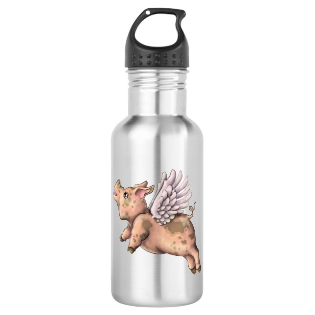 Pigs Fly 532 Ml Water Bottle (Front)